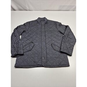 Barbour Jacket Mens S Gray Quilted Lightweight Snap Front Pockets Casual